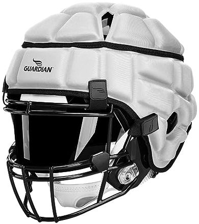 Guardian Cuffia per casco da calcio e lacrosse, riduce gli impatti e protegge il casco, taglia unica per ragazzi, liceo e università, colore: bianco