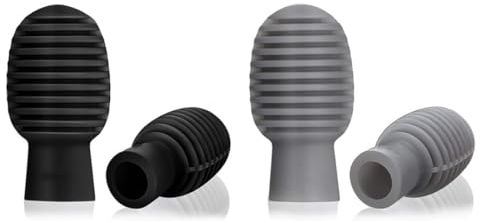 XKSOCT Trommel Dämpfer - 4 pcs Trommel Stumm Silikon Schlegel Stille Trainieren Tipps Schlagzeug Zubehör Stumm Ersatz Musik Instrumente Zubehör(Schwarz, Grau)
