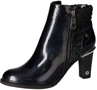 MUSTANG Damen Stiefelette floral Blumenmuster Trichterabsatz Holzoptik 1335-507