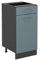 Vicco Küchenunterschrank R-Line, Blau-Grau/Anthrazit, 40 cm, AP Anthrazit