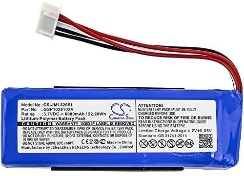 6000mAh 22.20Wh Battery Replacement for JBL Charge 3 2016, Charge 3 2016 Version Wireless Bluetooth Speaker fit Part No. GSP1029102A