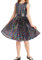 Kleid für Kinder Rundhals Ärmellos Tüllkleid Pailletten Swing Kleid Midi Sommerkleid 7-8 Jahre/Schwarz -4