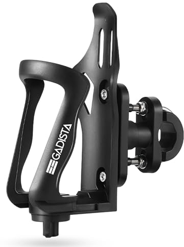 GADISTA France, Porte bidon Velo/Moto/Trott, Porte Gourde VTT, pour Bouteilles de 48-80 mm, Barre Horizontale ou Verticale, Maintien Ferme et Sécuritaire, Patins Antidérapants, Installation Facile