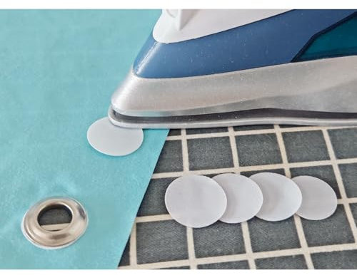 HX AURIZE Aufbügelbar Ösenpatch, Ösen Bügelflicken Zur Verstärkung oder Reparatur bei Ausgerissenen Ösen, 100 Stck-Packung weiß (Ø30mm)