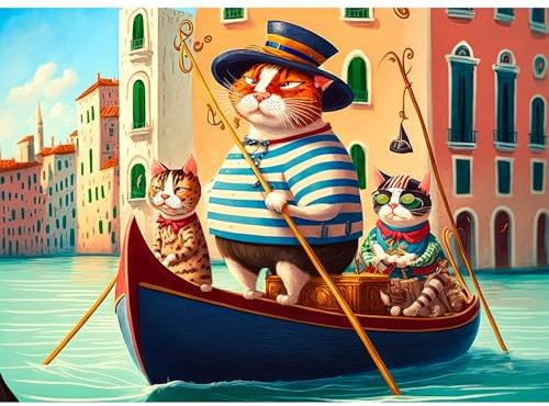 Puzzle 500 Teile für Erwachsene und Kinder, Impossible Game, Puzzles-Geschenk, Clevere Rätsel, Puzzles Farbenfrohes, Puzzle mit Seemann Katze-Motiv