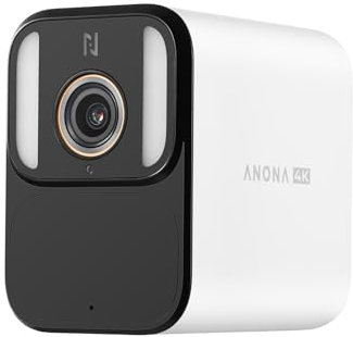 Anona Aurora 4K Solar Security Cameras Wireless Outdoor, Battery Powered for 180 Days, 8MP Color Night Vision, 24/7 AOV Recording, No Monthly Fees, AI Detection, Easy Setup, 2.4 GHz Wi-Fi, IP67