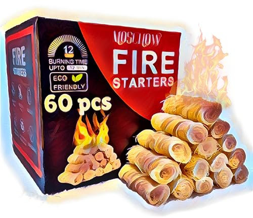 Feuerstarter für Kamin, 72 Stück, natürlicher Feuerstarter, Lagerfeuer, Feuerstarter für Holzofen, Kaminkohle, Grill-Feueranzünder für Grill, Tumbleweeds, Innen- und Außenbereich, Feuerstelle,