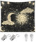 Marjoramy Tapisserie Wandbehang, Wandtuch, Mond Sonne Wanddeko,Wandbehang Boho Wand Deko, Für Schlafzimmer Wohnzimmer, 130×150cm