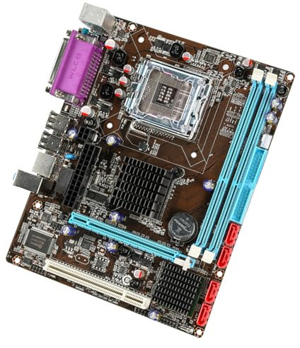 Placa base de computadora LGA775/771 CPU compatible con procesadores Intel Core 2 y Celeron 400, Pentium 4, Pentium EE, serie D Admite hasta 8 G 1066HMz/1333HMz Realtek 100Mbit USB2.0 SATA Capacitores