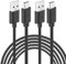 PATIKIL 33Ft USB to Micro USB Power Extension Cable, 2 Pack 3A Fast Charger Long Charging Cord for Security Cameras, Phone, Video Records, Electronic Equipment, Black