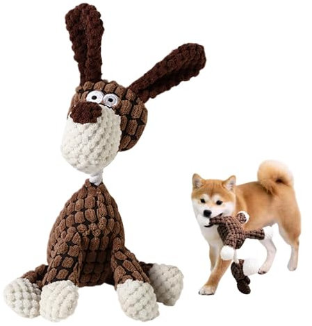 Spielzeug Hund Kuscheltier Hund Plüschtier Hund interaktives Hundespielzeug mit eingebauten Quietscher gegen Langeweile geeignet für Welpen kleine und große Hunde Plüsch Hund Spielzeug weich Dogtoy