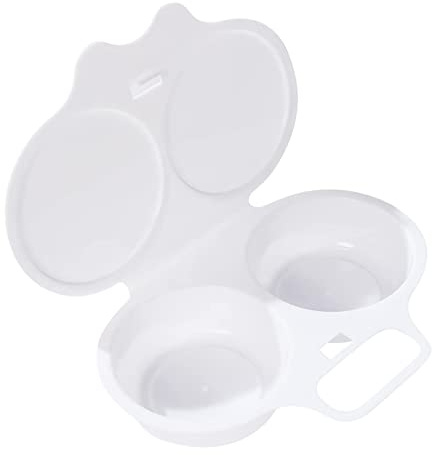 Pochierter Eierkocher Für Die Mikrowelle, 2 Mulden - Schneller Eierkocher, Eier Omelett Für Mikrowelle, Mikrowellen Einfache Eier, Kreatives Kochzubehör Für Kochlieb, Für Mikrowelle, Weiß