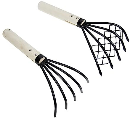 ibasenice 2 Stück 5 Sea-Rake-Set Rechen mit Stiel 5 Rechen Austernschale Zinke Werkzeugrechen Strandwerkzeug Handrechen Pool -Blatt -Rechen Klauenrechen Rechen lockern Eisen