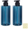 Apstaqeoo 2Pcs 500ml/17oz Empty Pump Bottle Dispensers - Refillable Plastic Shampoo Bottle Hand & Dish Soap Dispenser with pump, Lotion Shower Gel Storage Container Toiletries Liquid Dispenser (Blue)