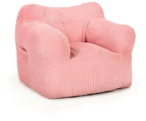 Pamapic Sitzsack, Sitzsack Erwachsene mit Füllung, Bean Bag Chair mit Tragbarem Griff, Modernes Ergonomisches Bean Bag, Indoor Sitzsäcke Stuhl für Wohnzimmer, Schlafzimmer, Spielzimmer, Rosa