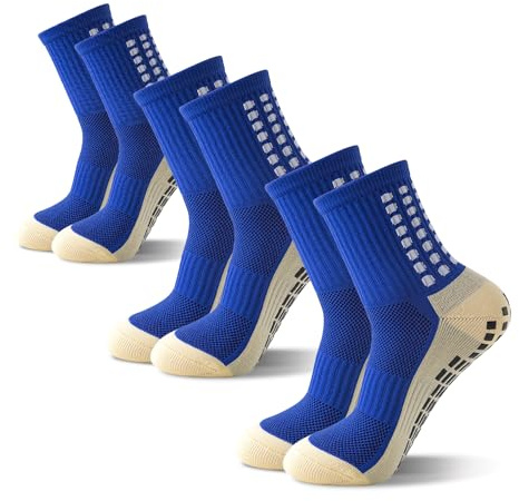 Okdance Grip-Fußballsocken, 3 Paar, rutschfeste Sportsocken für Kinder, Jungen, rutschfeste Pads für Basketball, Baseball, Fußball, Sportsocken