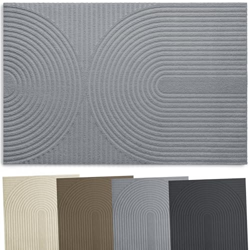 Zenacasa - Entrématta för inomhus och utomhusbruk 90x150 cm - Halkfri och absorberande entrématta, Oeko-Tex-certifierad - Fångar smuts och fukt - Maskintvättbar - Regnbågsmönster - Grå