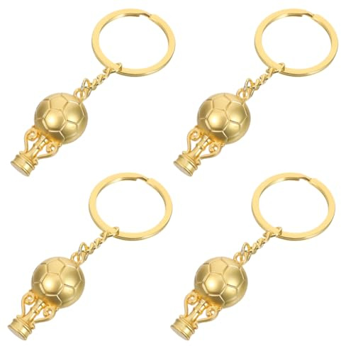 Gatuida Schlüsselanhänger Fußball: 4 Stück Schlüsselanhänger Personalisiert Anhänger mit Trophäen Motiv Keychain Fussball Geschenke Jungen für Rucksack und Fußballpartys Fanartikel für Fußballfans