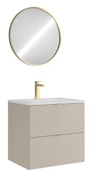 Vente-unique - Badmöbel-Set Dorioni -L 60cm x B 46cm x H 61.6cm- MDF - beige