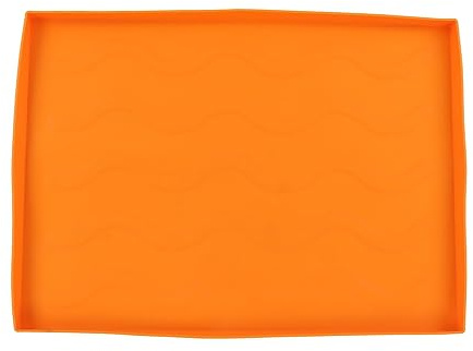 Couverture de tapis de protection en Silicone pour plaque chauffante, tapis de gril en Silicone de qualité robuste pour de cuisson de barbecue (Grand Orange 70 cm / 27,6 pouces)