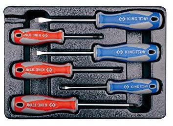 KING TONY 931106MR Thermoformé de Tournevis à Fente et Phillips®, Set de 6