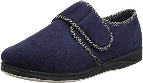 Padders Harry Wide Fitting Mens Memory Foam Slippers - Navy - UK9