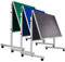 Master of Boards mobile Metaplanwand Moderationstafel mit Filz Oberfläche | Pinntafel klappbar & doppelseitig benutzbar | Moderationswand mit Rollen | 120x150cm | (blau)
