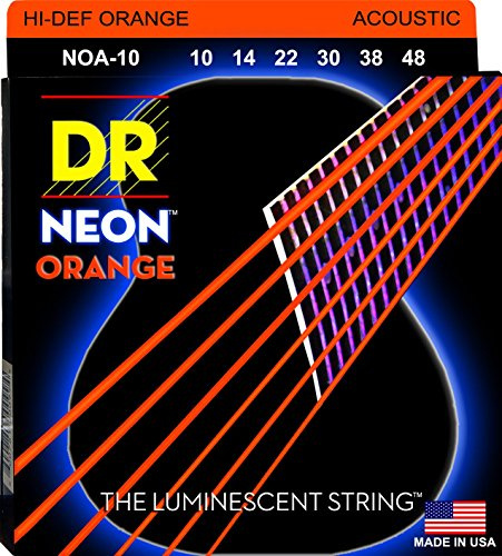 DR NOA-10 Neon Orange Acoustic Guitar Strings