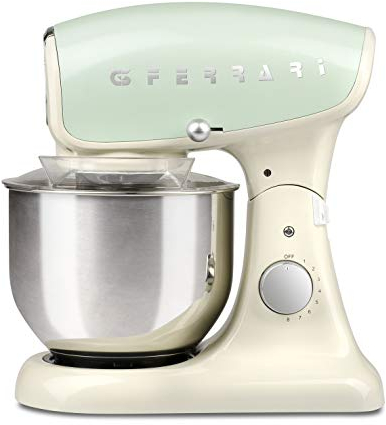 G3 Ferrari G20075 Pastaio Deluxe Impastatore Professionale 5.2 Litri, 1200 W, Crema/Verde Pastello