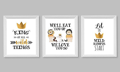 Silly Gans Geschenke Sweet Wild Things Mottoparty Set Wall Art Decor (Drei) We 'LL Eat You up We Love You SO