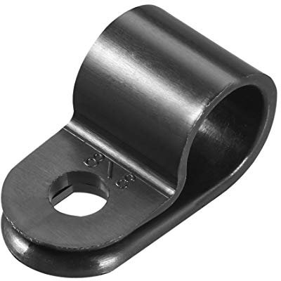 sourcing map 30 Pcs Nylon R-Type Cable Clamp Organizer Cord Clips for Wire Management 9.5mm CC-2