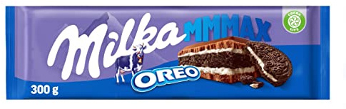 Milka Mmmax with OREO Chocolate Bar, Creamy Alpine Milk, 300 g | Delicious Creamy Chocolate with Crunchy Cocoa Biscuit Pieces & Dairy Cream Filling for a Tasty Treat