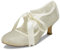 JIAJIA 140311 Women's Bridal Shoes Closed Toe Stiletto Heel Lace Satin Pumps Ribbon Tie Wedding Shoes, Gold, 9.5