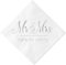 Crisky Hochzeitsservietten Mr Mrs Silber Cocktail Getränke Dessert Servietten für Tischdekoration Verlobung Party Supplies, 100 Stück, 3-lagig