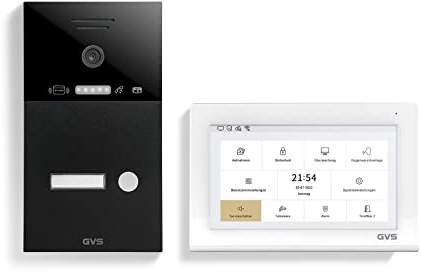GVS - IP Video Türsprechanlage mit Türöffner, HD Kamera, 1x 7 Zoll Monitor & App - Smarte Video Türklingel mit Kamera & Gegensprechanlage für 1 Familienhaus (AVS1312A)