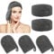 KinHwa Make-Up Entferner Handschuh Super Sanft Mikrofaser Abschminkhandschuh Wiederverwendbar Gesichtsreinigung und Kosmetik Stirnband Dunkelgrau