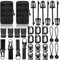SPORBA Molle Rucksackzubehör-Set mit 28 Aufsätzen, D-Ring Grimloc Verriegelung Gear Clip für 2,5 cm Gurtband, taktischer Rucksack, Web-Dominator, elastische Saiten, Gurt (28 Stück)