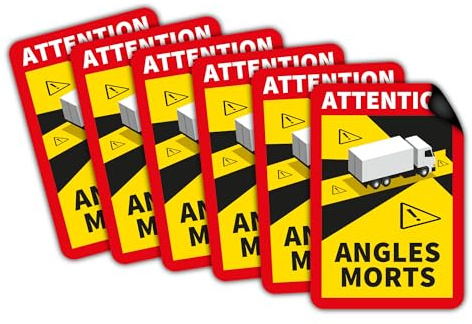 STROBO 6x Magnetschild Angles Morts LKW/Wohnmobil - Format 25 x 17 cm