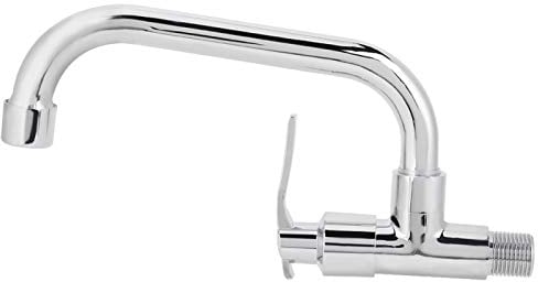 LetCart Wasserhahn, G1/2in Wandmontierter Einzel-Kaltwasserhahn Spüle Wasserhahn Küchenarmatur Hochdruck Wasserhahn 360° Schwenkbare Spültischarmatur für den Gebrauch in der Küche (20cm)