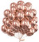 PartyWoo Metallic Rose Gold Balloons, 50 pcs 12 Inch Rose Gold Balloons for Balloon Garland or Arch as Bachelorette Party Decorations, Wedding Decorations, Rose Gold-G107