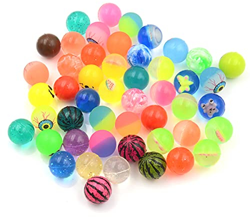 Jxuzh Flummis, 25 Stück 25mm Flummis Springball Gummiball Gummi Bouncing Ball Bouncy Balls Hüpfball flummis bunt gemischt Mitgebsel Tombola für Kindergeburtstag für Kinder, Jungen Mädchen