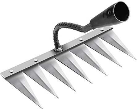 F Fityle Binette de Jardin, Râteau de Désherbage Fait en Acier/Cuivrage, Outil à Désherber pour Jardinage, Acier à 7 Dents