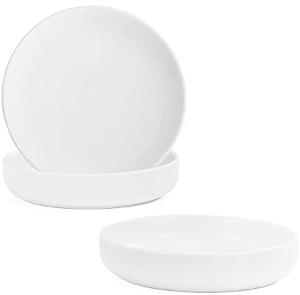 SPUNKYJUNKY Katzennäpfe 3 Stück Futternäpfe Keramik Fressnapf für Katzen (Weiß)