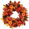 Ghirlanda Autunnale per Porta d'Ingresso - Decorazione del Ringraziamento con Zucca, Foglie d'Acero e Pino - 14 Pollici