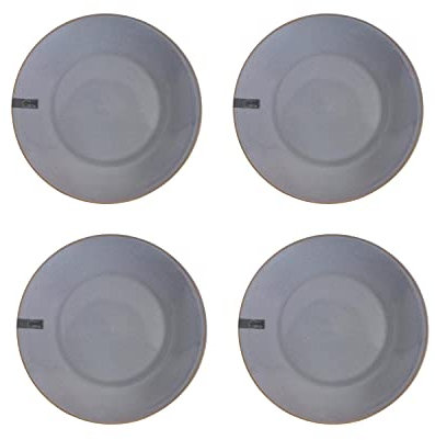 YöL Set of 4 Side Plates Reactive Glaze Stoneware Blue Green Grey Dinnerware Boho Home Kitchen