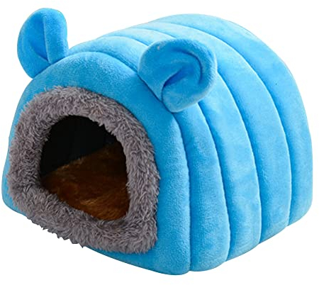 Koomuao Meerschweinchen Haus,Kleines Haustiernest,Chinchilla Kleines Haustierbett, Kuschelbett zum Kuscheln Schlafsack für Kaninchen Welpen Haustierhöhle Nest Kissen (Grün)