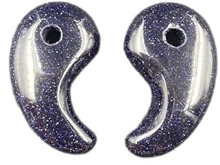 1 collana con ciondolo in pietra naturale di ematite e agata con cristallo di quarzo, ciondolo Tai Chi Yin Yang a mezzaluna con spuntone, sabbia blu