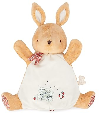 KALOO - Petites Chansons - Doudou Marionnette Lapin Cannelle - Doudou Bébé - Peluche Marionnette à Main 24 cm - Jeu d'Éveil - Dès La Naissance, K210005