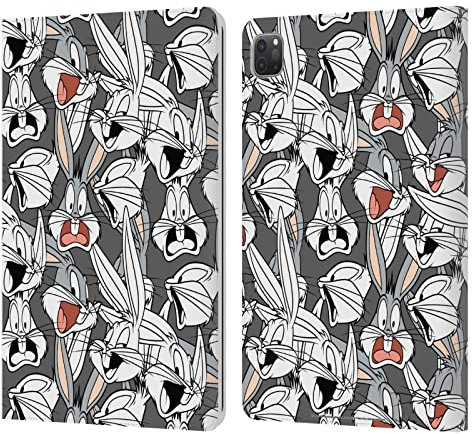 Head Case Designs Licenciado Oficialmente Looney Tunes Bugs Bunny Patrones Carcasa de Cuero Tipo Libro Compatible con Apple iPad Pro 11 2020/2021 / 2022