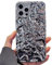 Einaily Glitzer Hülle für iPhone XR,Bling Glitter Silber Tinfoil 3D Falten Stoßfeste Handyhülle für Frauen und Mädchen Schutzhülle für iPhone XR Hülle Mode Luxus Weiche TPU Silikon Cover Case
